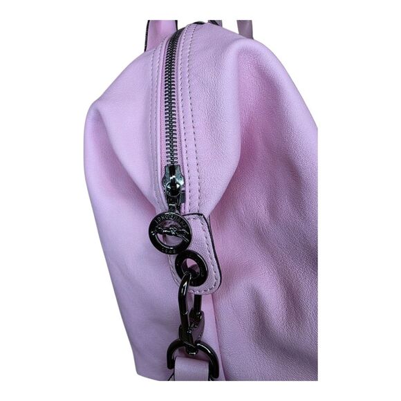 LONGCHAMP Medium Le Pliage Cuir Pink Leather Top Handle Tote - Picture 6 of 15